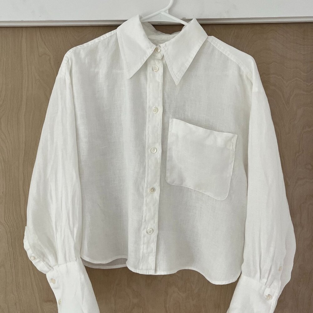 Banana Republic Boxy Crop Linen Shirt